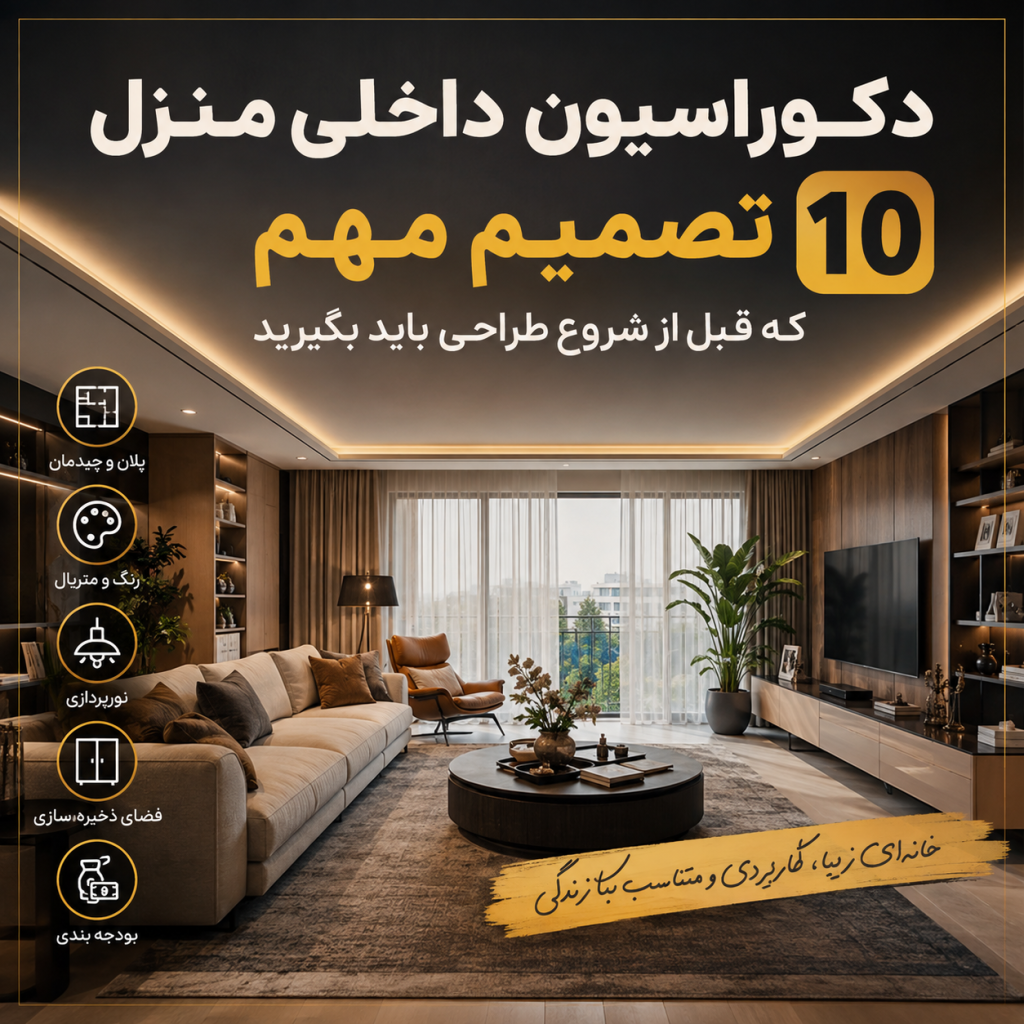 دکوراسیون داخلی منزل؛ ۱۰ تصمیم مهم که قبل از شروع طراحی باید بگیرید 10 تصمصم مهم در دکوراسیون داخلی خانه