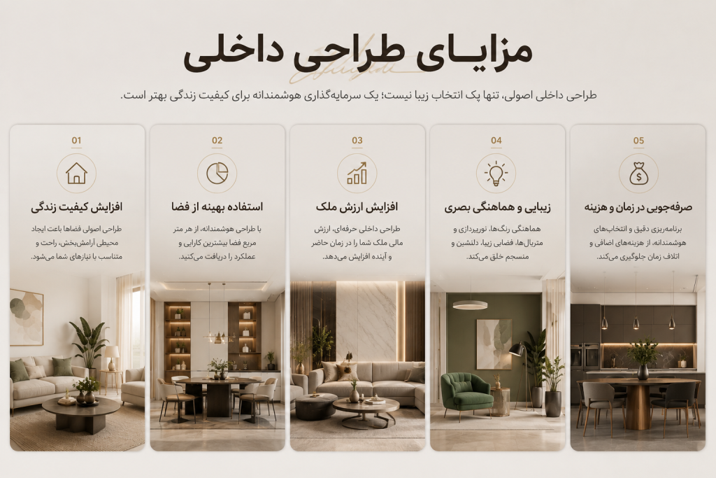 طراحی داخلی مزایا