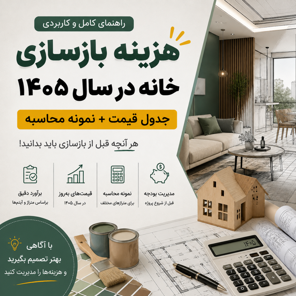 هزینه بازسازی خانه در سال ۱۴۰۵ چقدر است؟ + جدول قیمت و نمونه محاسبه هزینه بازسازی خانه